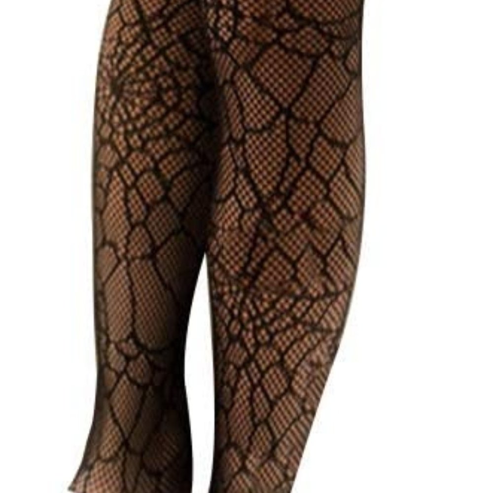 Black Widow Women Stockings Spiderweb Tights Witch Fancy Dress Costume - Picture 11 of 17